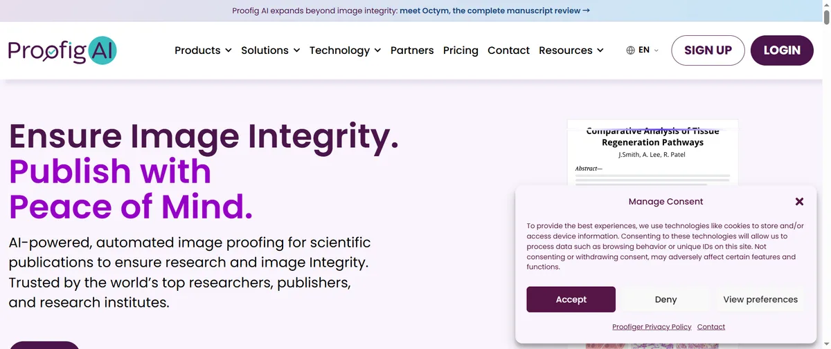 Proofig官网首页（proofig.com）