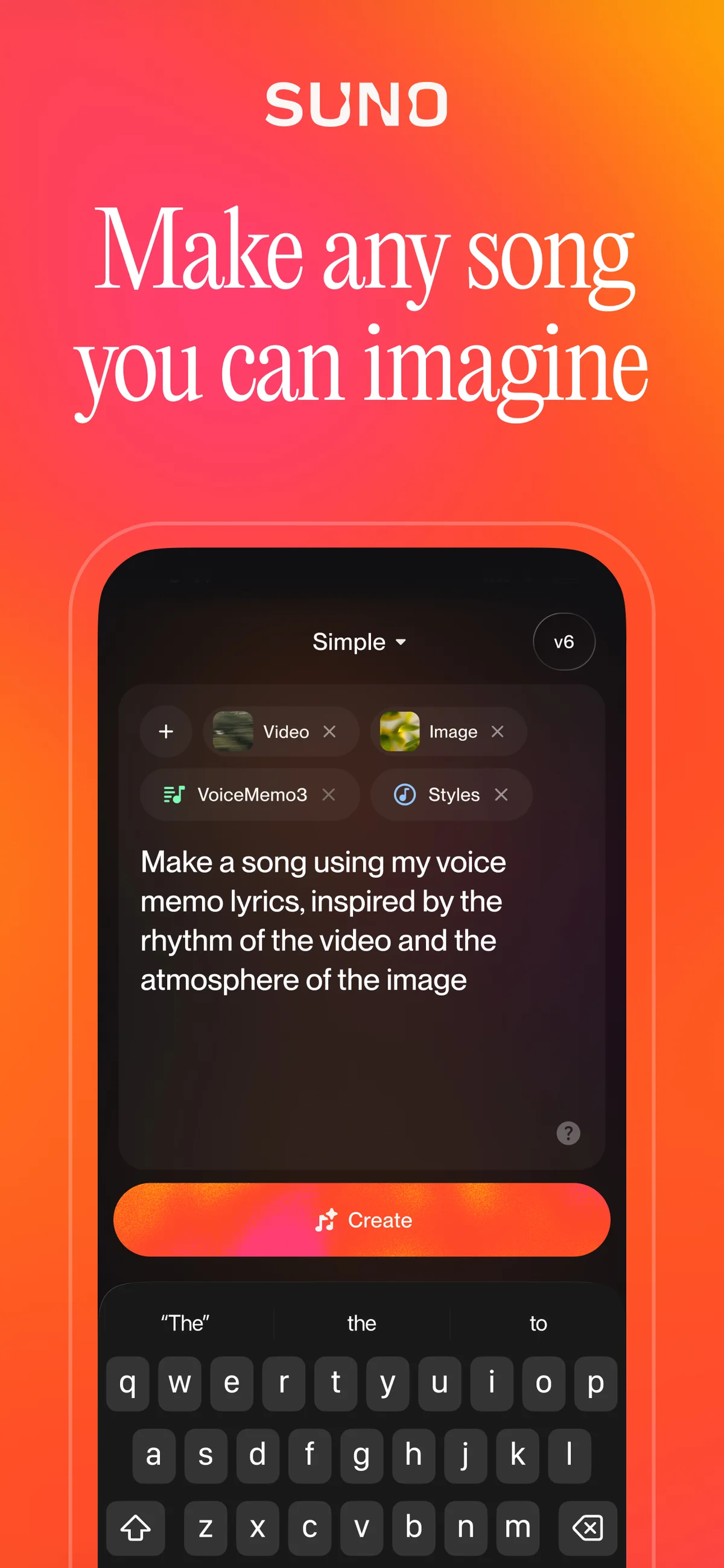 Suno 的 App Store 应用预览截图（apps.apple.com）